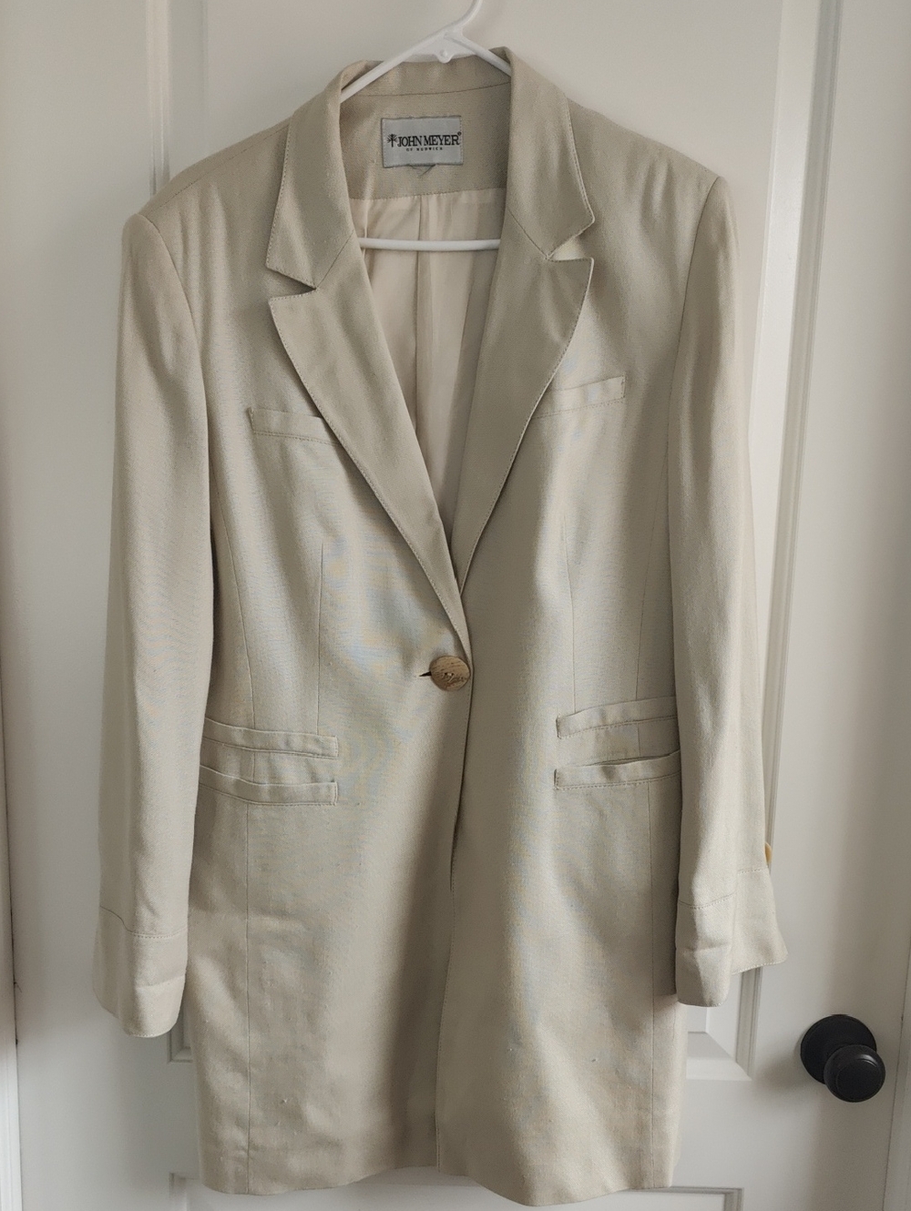 Women's Cream Single-Button Blazer Coat